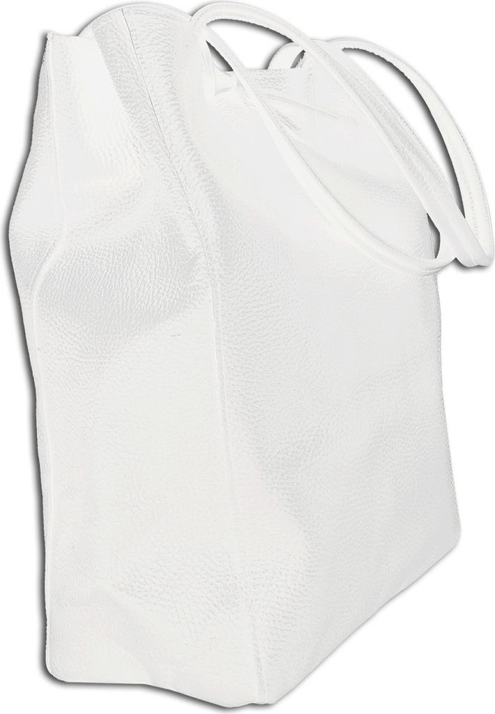 Toscanto Leder Tasche Shopper Schultertasche weiß OTTM107SW