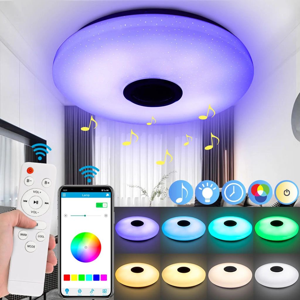 28W LED Musik Deckenleuchte RGBW Dimmbar Bluetooth Produktbild 