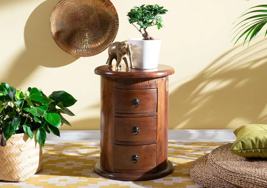 Commode Compacte Oxford en Acacia pour Petit Espace - Rangement Durable - 3