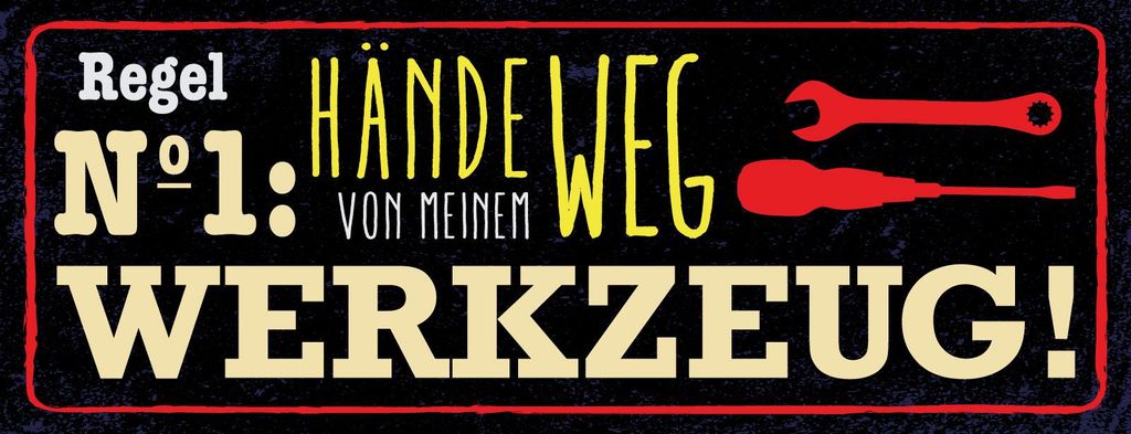 vianmo Blechschild 10x27 cm Regel Nr.1 Hände weg von meinem Werkzeug