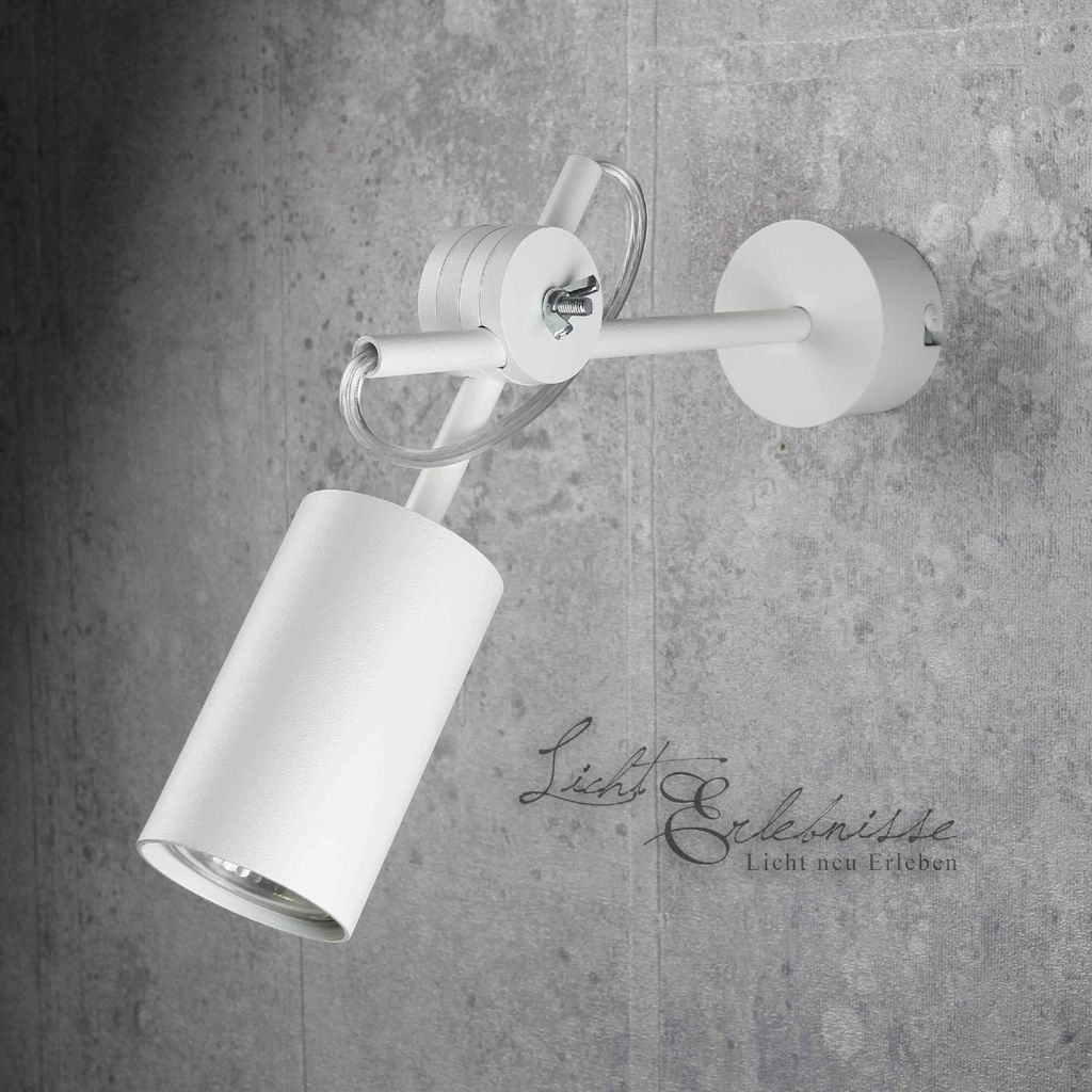 Wandspot Vintage EYE Weiß Metall GU10 Industrial Wandlampe Wohnzimmer Schlafzimmer Flur