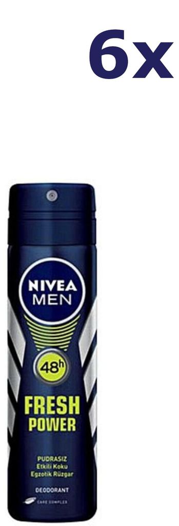 6x Nivea Deospray Men - Fresh Power 150 ml