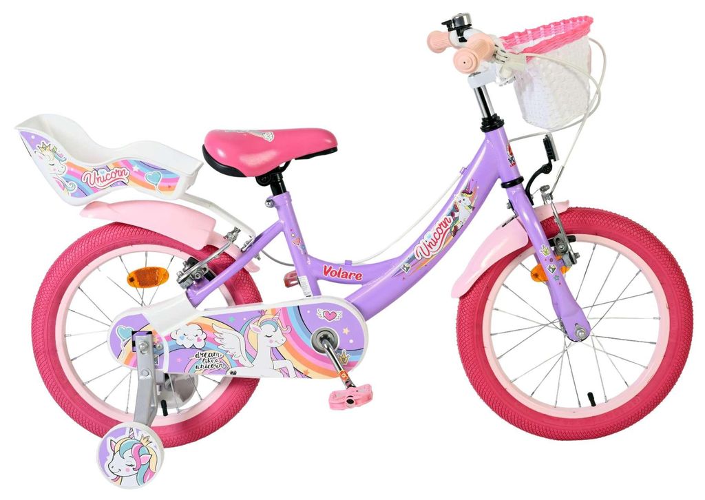 Volare Unicorn Kinderfiets - Meisjes - 16 inch - Paars - Productafbeelding 