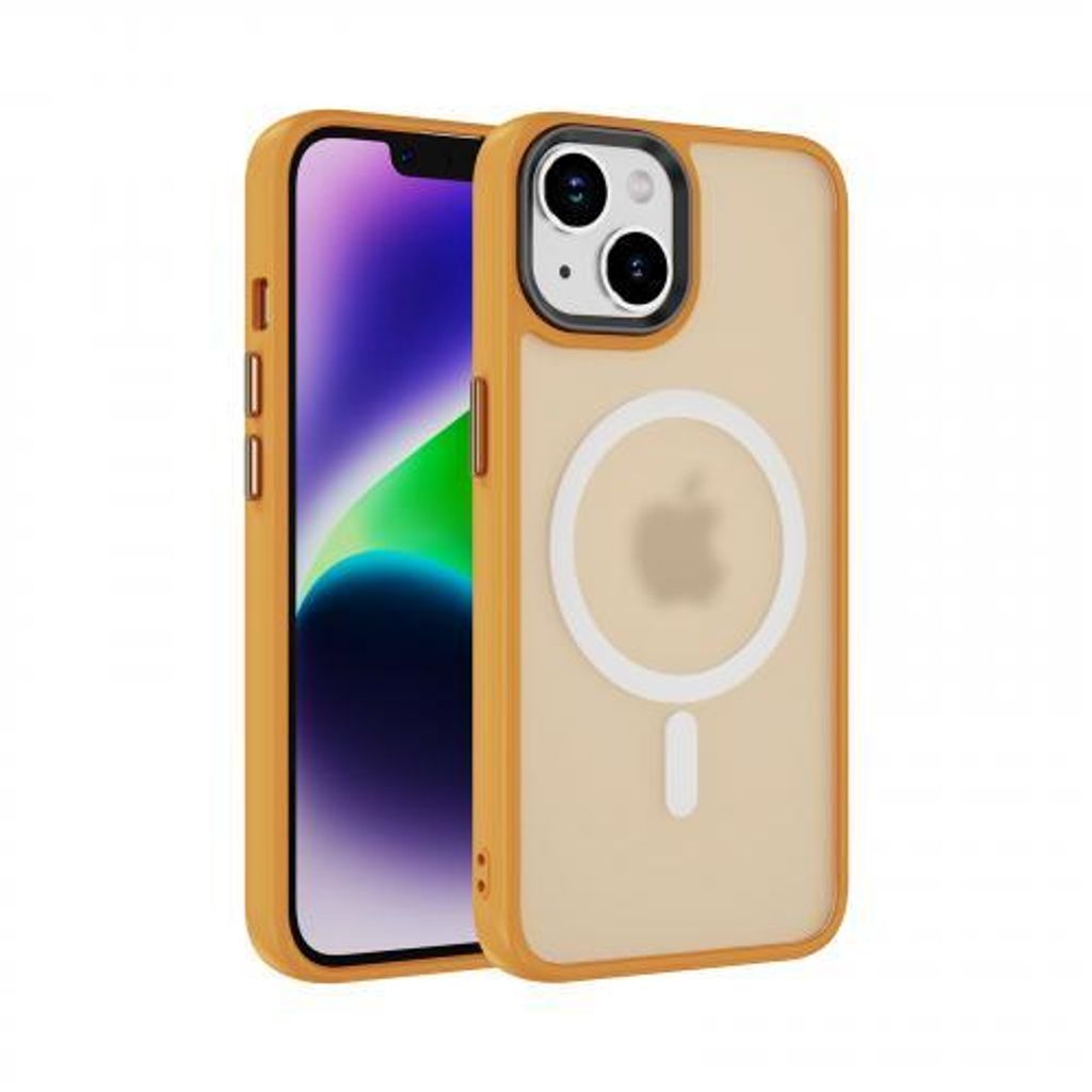 Armor-Magnethülle für Apple iPhone Serie - Farbe: Gelb - Modellkompatibilität: Für Apple iPhone 14 - Displayglas: Ohne 9H Displayglas