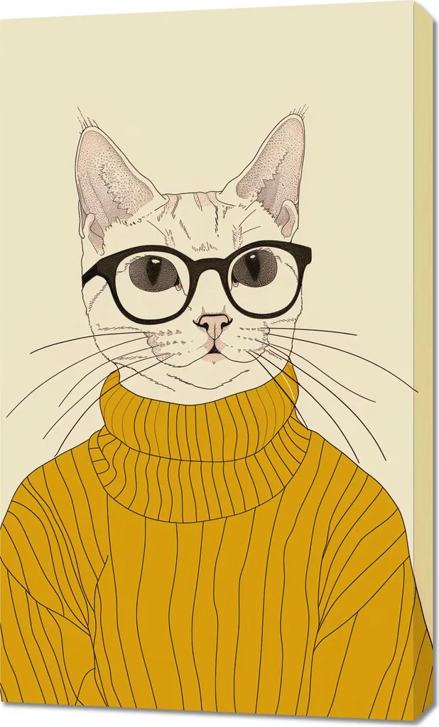 Tableau 60x100cm L'intellectuel : Décorez votre mur vide avec élégance