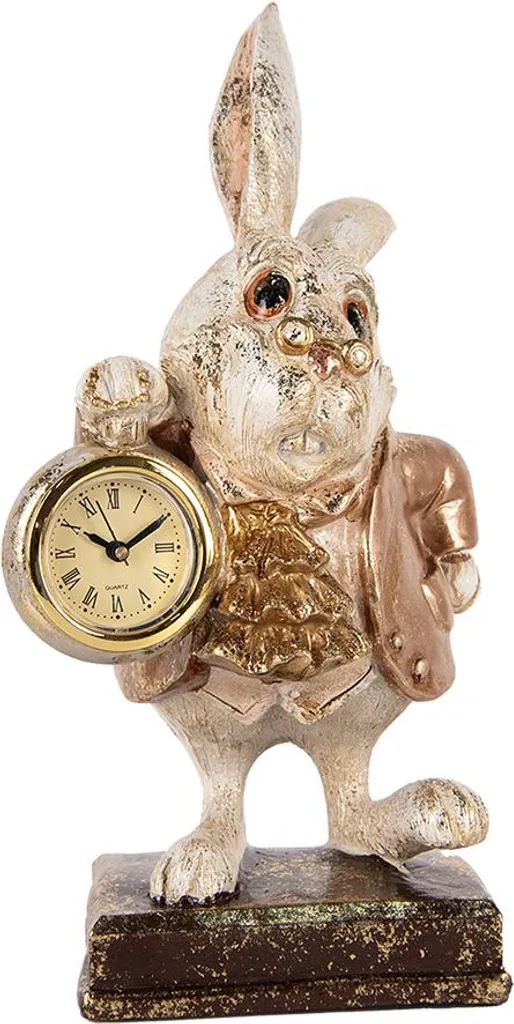 Horloge de salon lapin beige pour embellir un meuble vide
