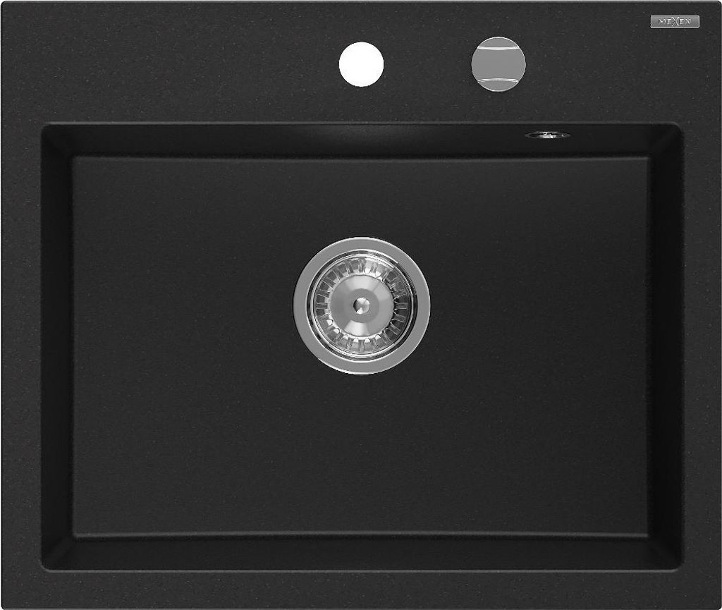 Mexen Oscar Granitspüle 1-Becken 580 x 490 mm, schwarz, Produktbild 