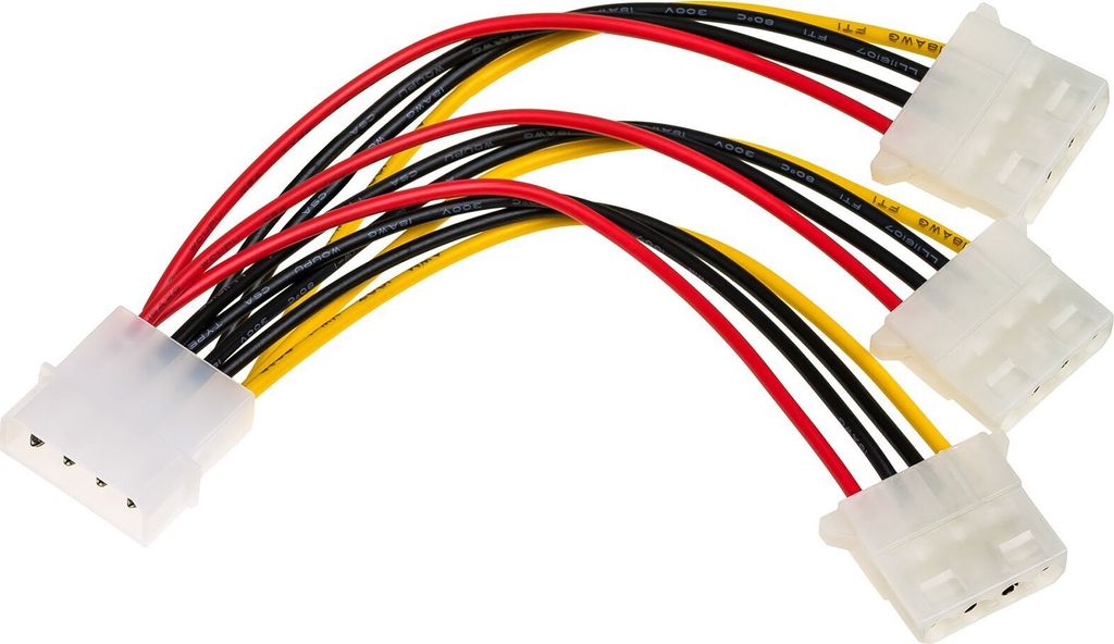 Kabel Molex - 3x Molex Akyga AK-CA-40 Adapter zasilania dysku napędu M/F 15cm