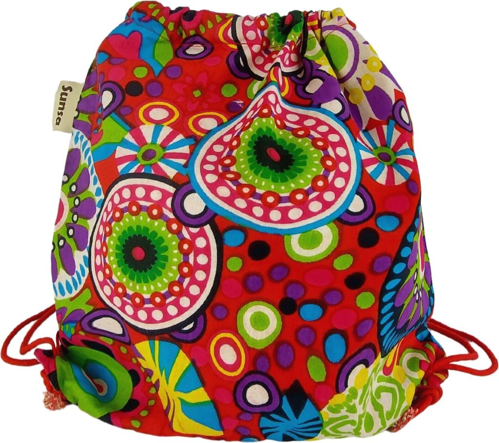 Sunsa Mädchen Turnbeutel Rucksack, Kinderrucksack, Stoffbeutel mit Kordelzug, Baumwolltasche bedruckt, Schule/ Kindergarten Sportbeutel, Stoff Ruc...