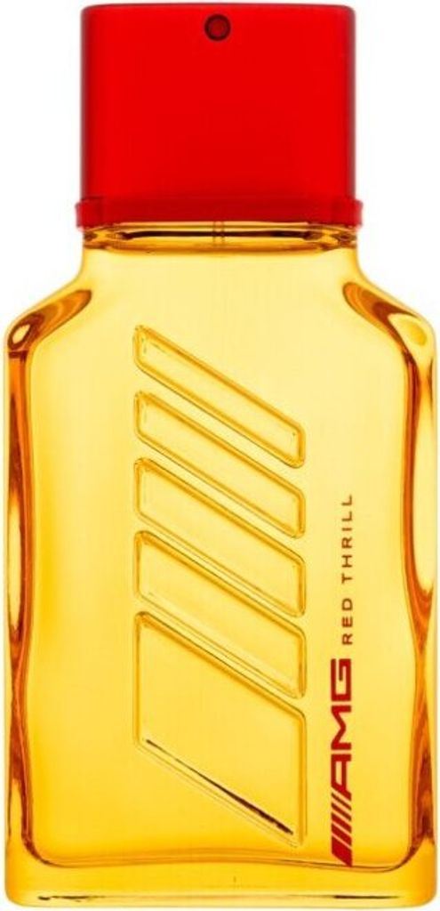 A bottle of Mercedes-Benz AMG Red Thrill Eau De Parfum.