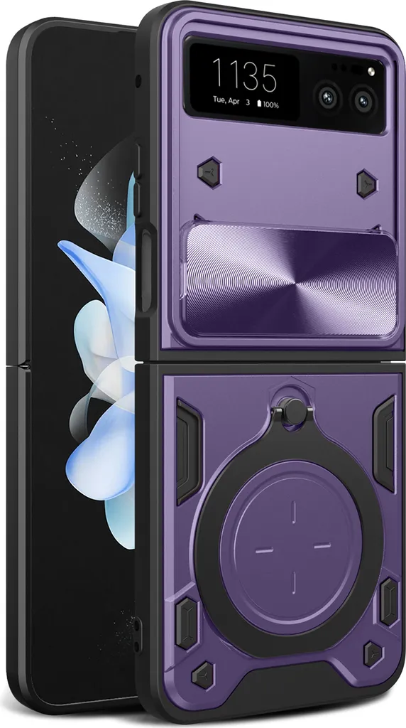 Motorola Razr 40 Case Luxury Ring Support - Viola Satinato