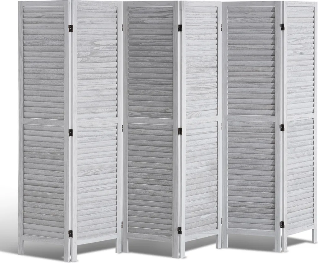Paravent Bois Pliable 242 cm Style Européen - Cloison Mobile 6 Panneaux