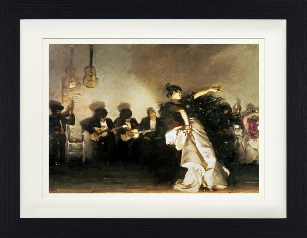John Singer Sargent Gerahmtes Bild Mit Edlem Passepartout | Wand-Bilder | Im Bilderrahmen - El Jaleo, 1882 (30 x 40 cm)