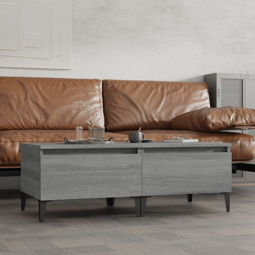The Living Store Beistelltische 2 Stk. Grau Sonoma 50x46x35 cm Holzwerkstoff