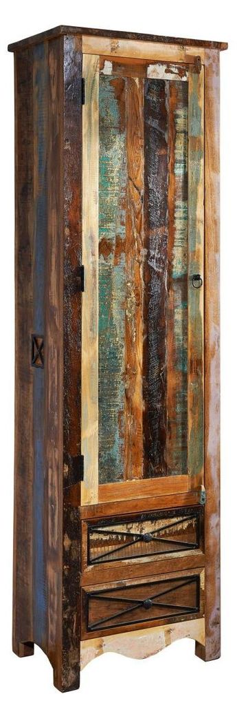 MASSIVMOEBEL24.DE Garderobenschrank Altholz 60x40x200 Produktbild 