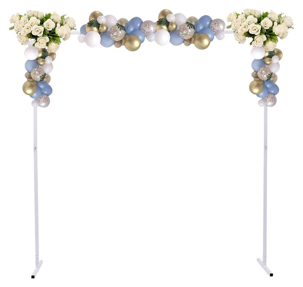Weißer Hochzeitsbogen quadratisch 2x2M, Metall-Ballonbogen für Zeremonien, Hochzeitsbogen-Hintergrundständer aus Metall für Hochzeit, Geburtsta...