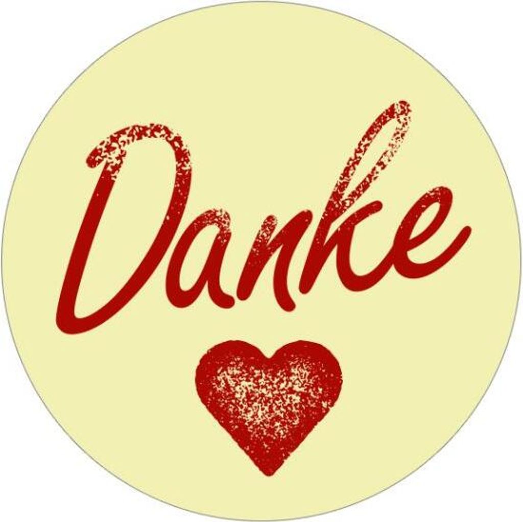 24x Sticker Danke (Motiv 1) 4cm Geschenk Aufkleber runde Spruch Etiketten