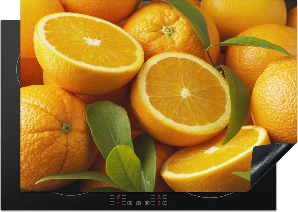 KitchenYeah© Herdabdeckplatte Orange - Blatt - Frucht , Produktbild 