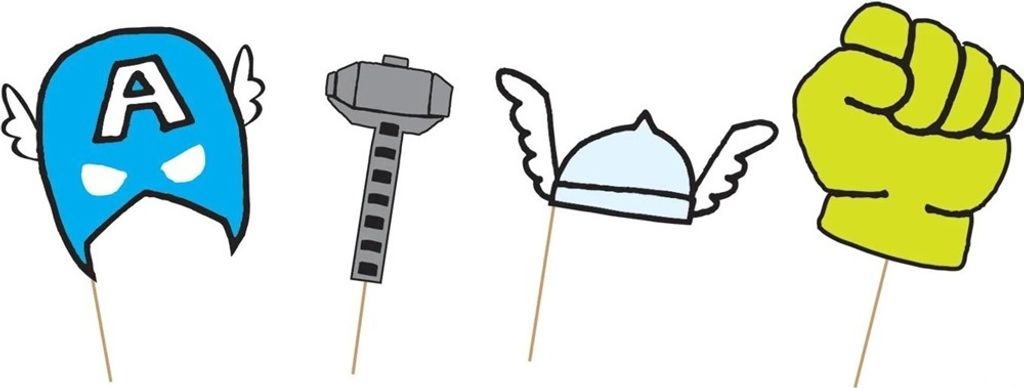 Marvel Avengers - Photobooth-Requisiten, Geburtstag 6er-Pack - Papier SG33468 (Einheitsgröße) (Grün)