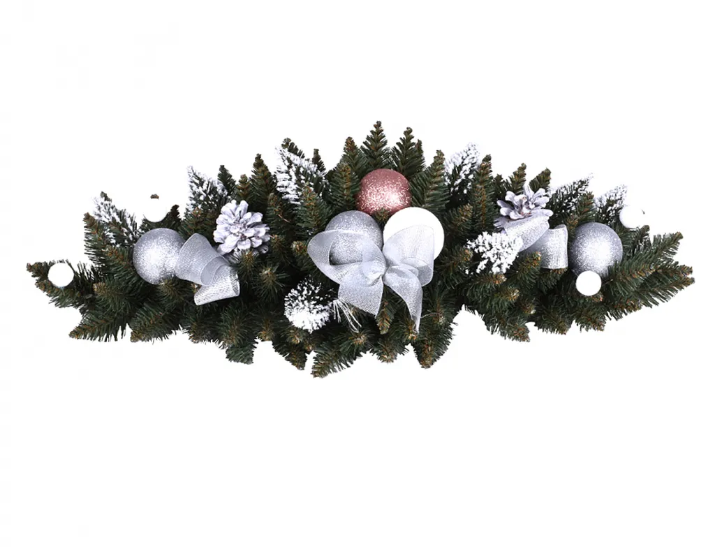 Bordure de jardin décorative Noël Nohel avec cônes de pin 66x25 cm