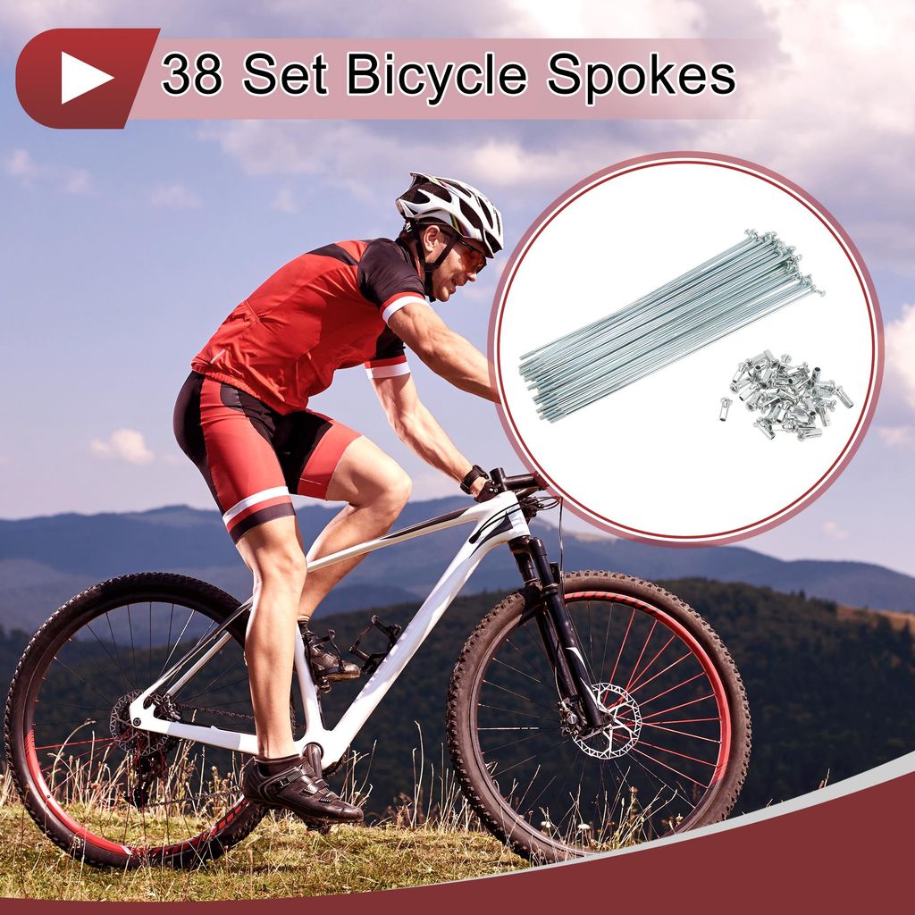 38 Satz 12G Fahrradspeichen 189mm Fahrradspeichen Verzinkter Kohlenstoffstahl Silberfarben