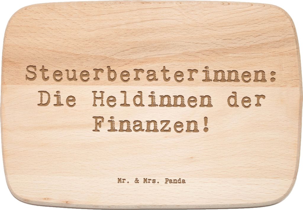Mr. & Mrs. Panda Schneidebrett Holz Spruch Steuerberaterin Heldin - Transparent - Geschenk, Berufspassion, Freude, Frühstücksbrett, Alltag, Holzb...