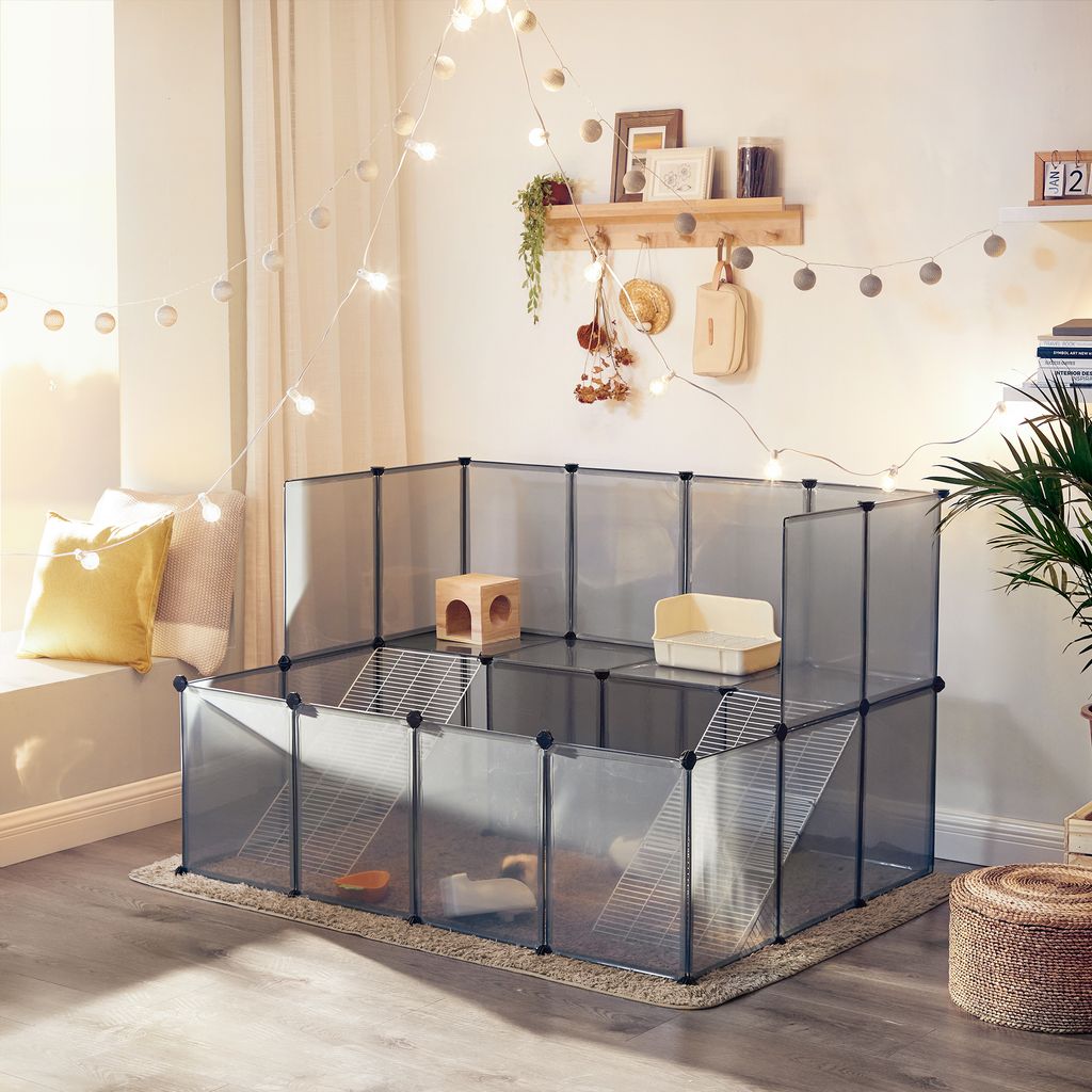 SONGMICS Kleintierkäfig, 2-stöckig mit Metallgittertreppen Produktbild 