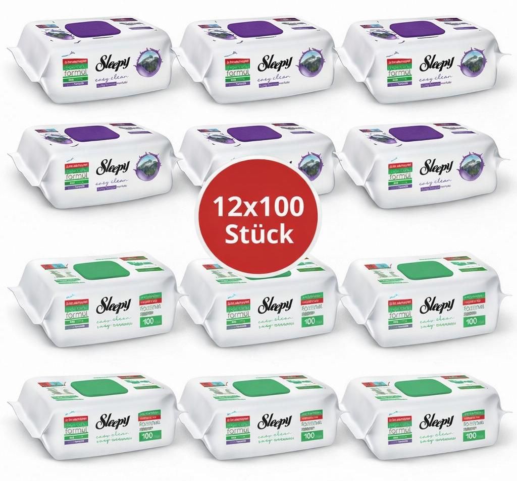 Sleepy Easy Clean Oberflächenreinigungstücher – 6x100 Montain + 6x100 White Soap | Streifenfrei sauber