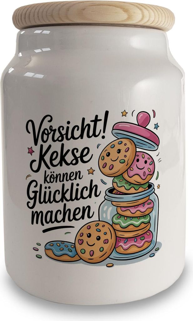 Glückkekse Keksdose Vorsicht Kekse können glücklich machen
