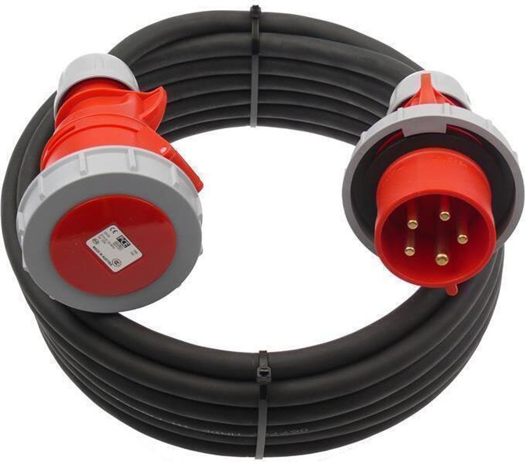 CEE Verlängerungskabel Starkstrom wasserdicht 5G4 5x4 32A PCE IP67 5-50m, Größe:5G4/ 25m