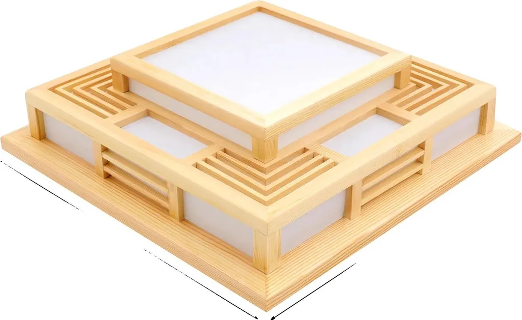 Plafonnier Style Japonais pour Chambre ou Salon - LED Blanc avec Remote