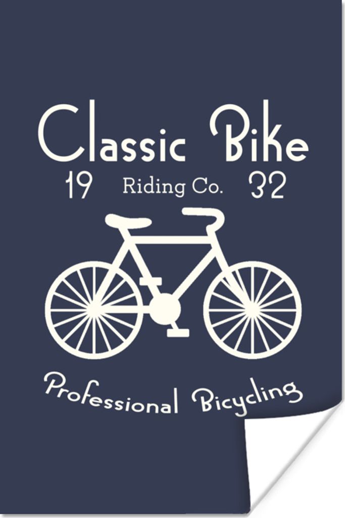 MuchoWow Poster Jahrgang - Fahrrad - Text 40x60 cm - Plakate für die Wand - Poster Babyzimmer