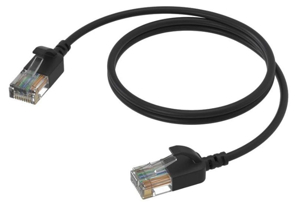 ProCab CSD560B/0.5 Ultra-slim CAT6A U/UTP Netzwerkkabel - Schwarz, 0,50 Meter