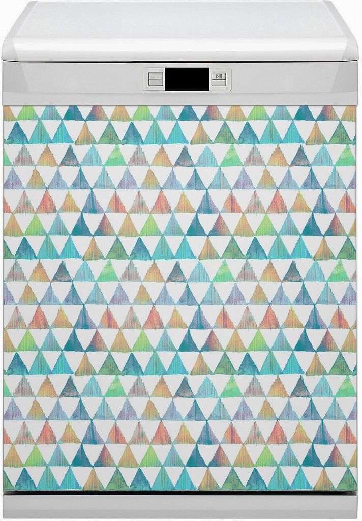 Magnet für Spülmaschine Abwaschbar 60x70 cm Magnet für Spülmaschine Magnetmatte Nachbildung - Dreiecke geometrisch