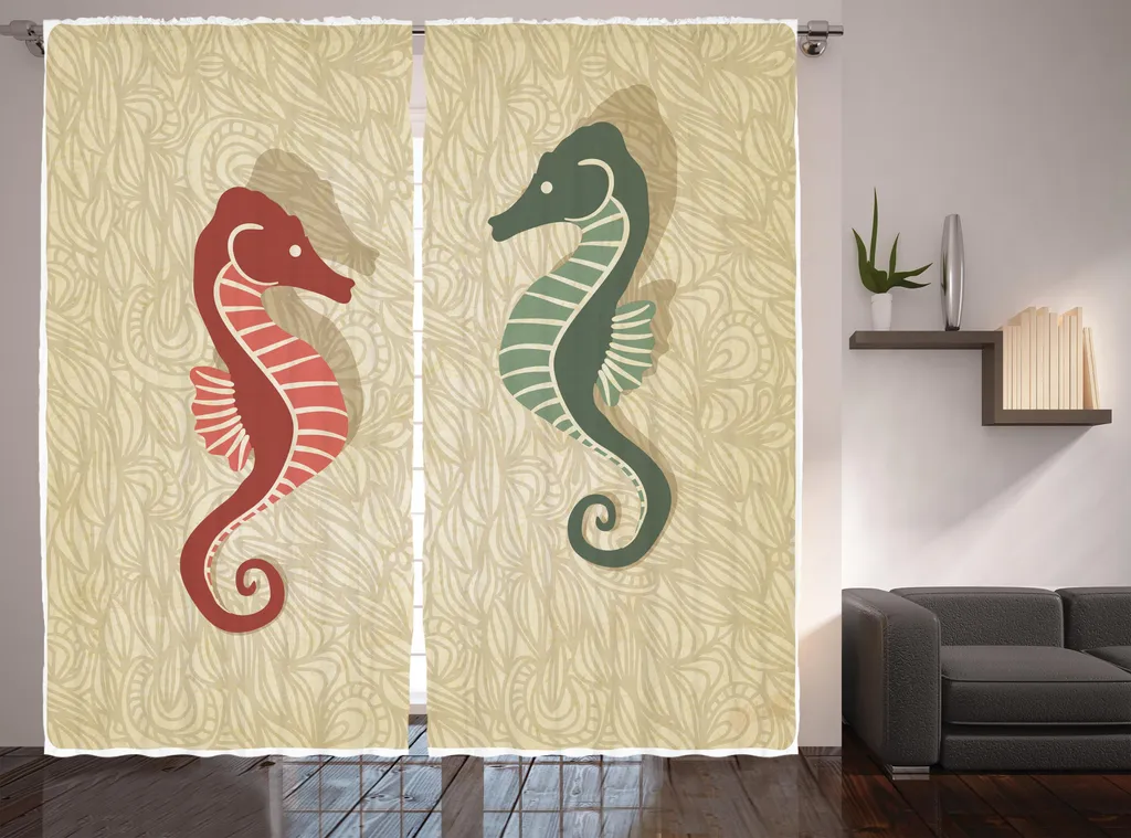 Rideau occultant léger 280x225 cm facile à poser nautique plage rouge