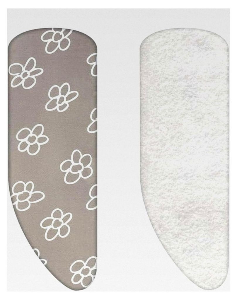Set | Asymmetrischer Bügelbrettbezug mit Ständer (Farbe: Blumen grau)