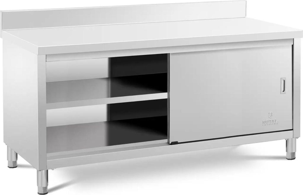 Expondo Royal Catering Edelstahl-Arbeitsschrank - ECO - 180 x 70 cm - 500 kg - Aufkantung -