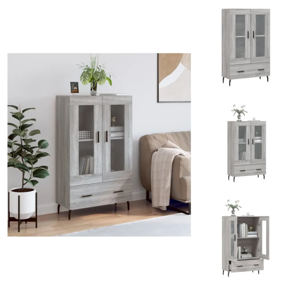 Mobile Credenza Grigio Sonoma 115cm | vidaXL Highboard Design Moderno