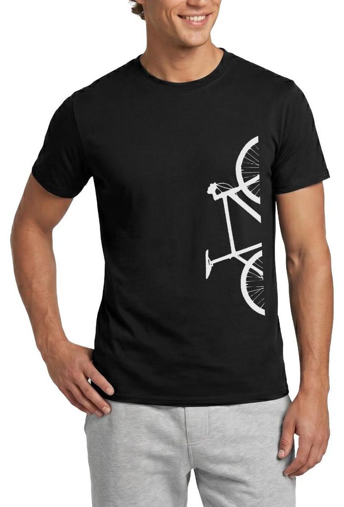 Spreadshirt Halbes Fahrrad Geschenk für Fahrradfahrer Männer T-Shirt, 4XL, Schwarz