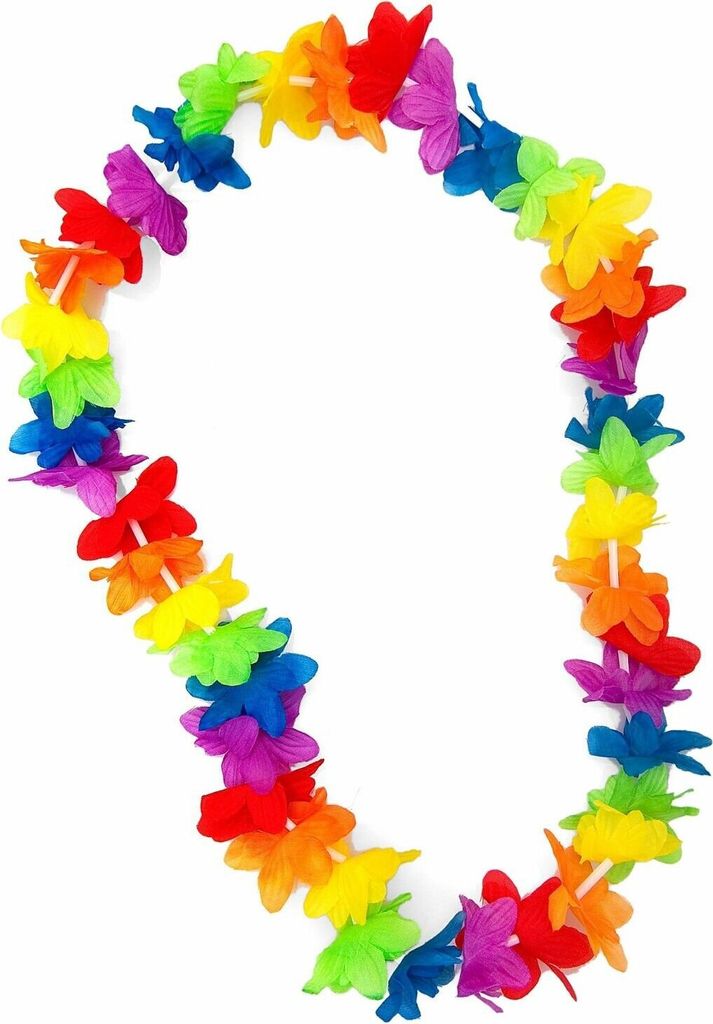Hawaiikette Rainbow – bunte Blumenkette für Sommer, Produktbild 