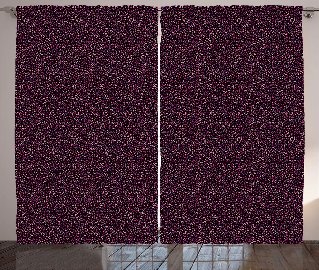 Paire de Rideaux Universels à Boucles Motif Cœurs pour Salon et Chambre