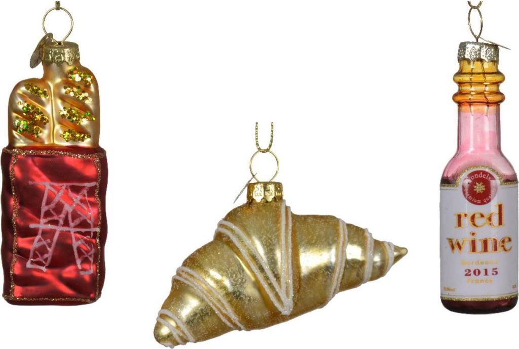 Christbaumschmuck Französische Delikatessen Glas 6 cm rot