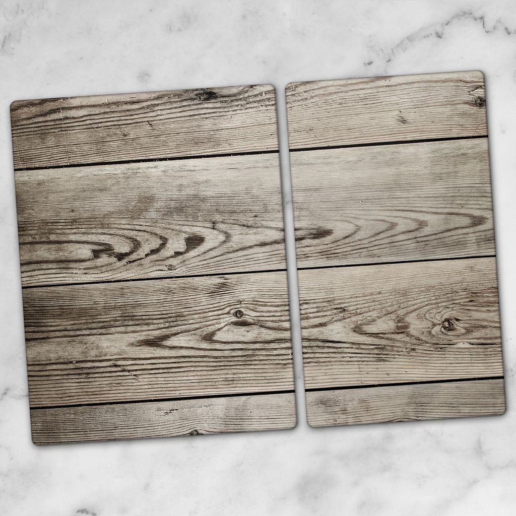 Glas-Herdabdeckplatten Glaskeramikkochfeld-Abdeckung Spritzschutz Glas 70x52 Dunkle Holzbrett