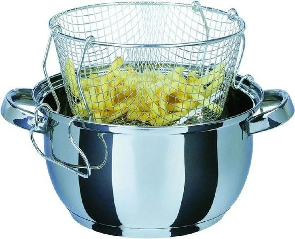 Set de 3 friteuses à beignets en inox pour cuisine traditionnelle - 3L