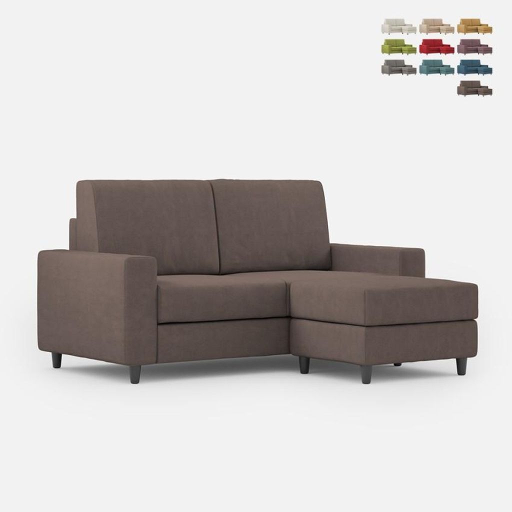 Moderner 2-Sitzer Stoffsofa 168cm mit Fußhocker Sakar 140P - Braun