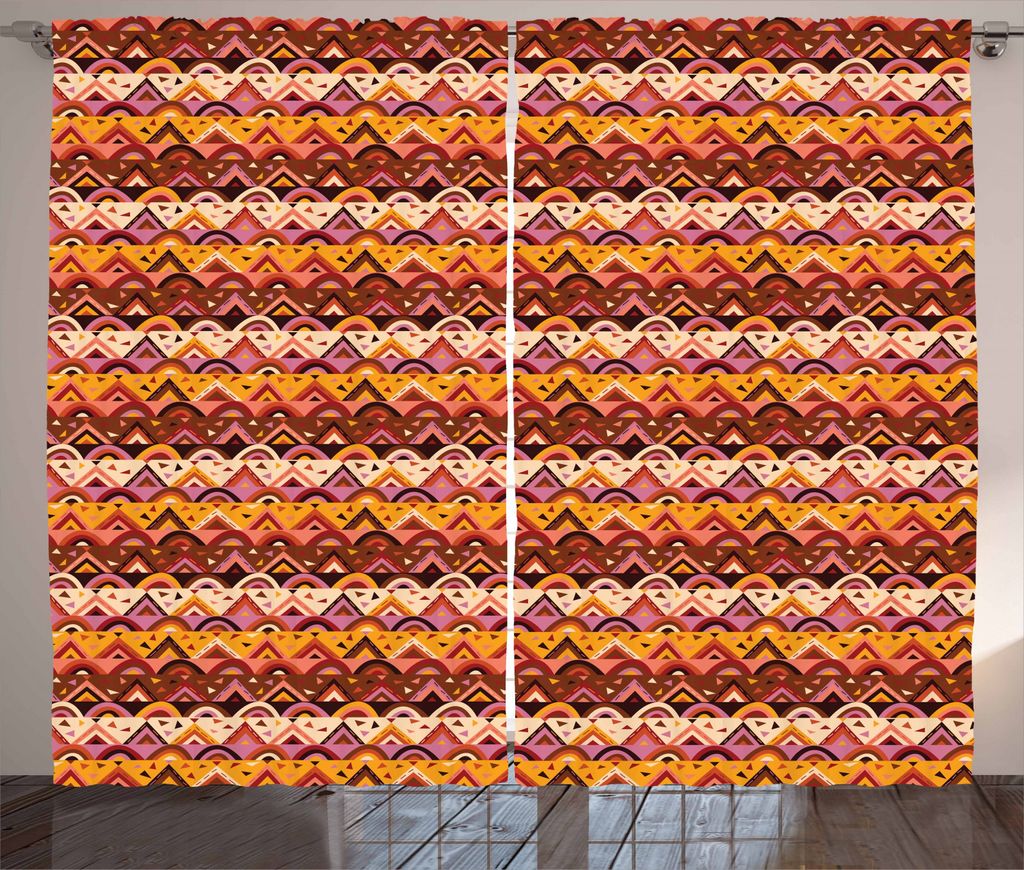ABAKUHAUS Stammes Rustikaler Gardine, Mexikanisches Volk Motive, Schlafzimmer Kräuselband Vorhang mit Schlaufen und Haken, 280 x 245 cm, Mehrfarbig