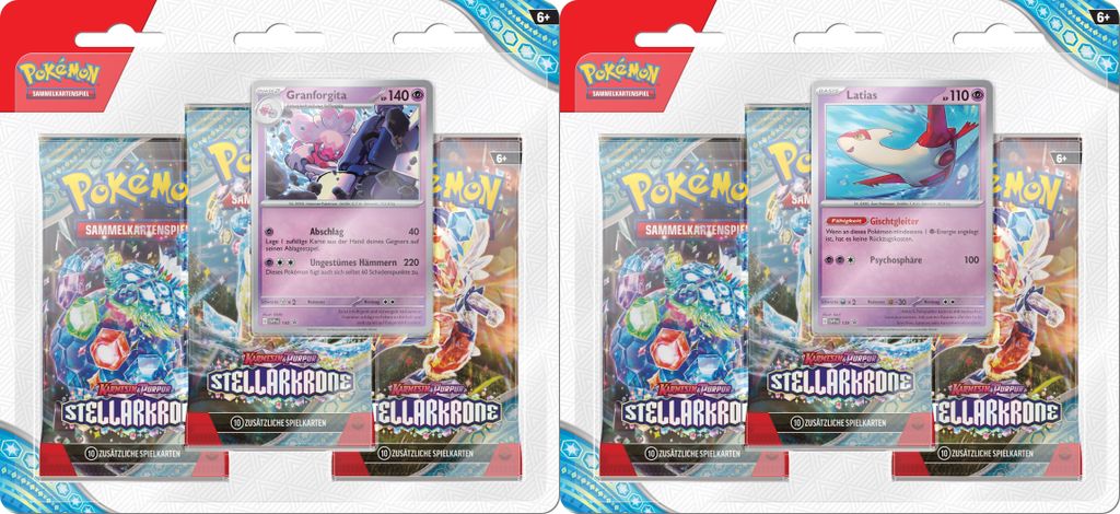 Pokémon Sammelkarten 3-Pack Blister Stellarkrone - Latias Produktbild