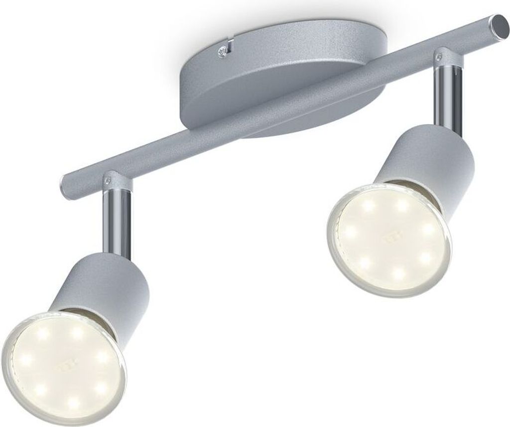 Deckenstrahler - 5,8W, 520lm, LED, schwenkbar, GU10, warmweiß, silberfarbig