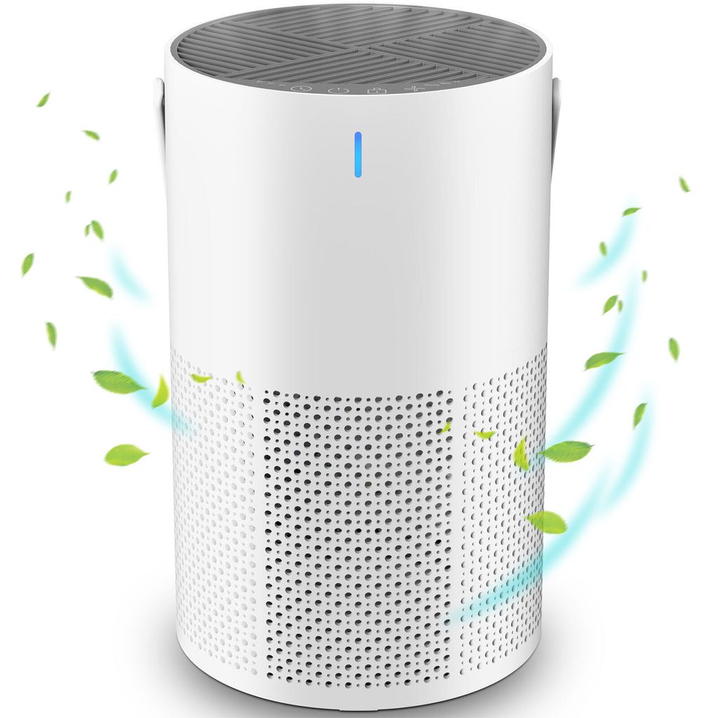 OKWISH Luftreiniger leise, Air Purifier, Luftreiniger Allergiker gegen Staub, Pollen, Nikotin uvm., Raumluftreiniger für Räume bis zu 20m², Sens...