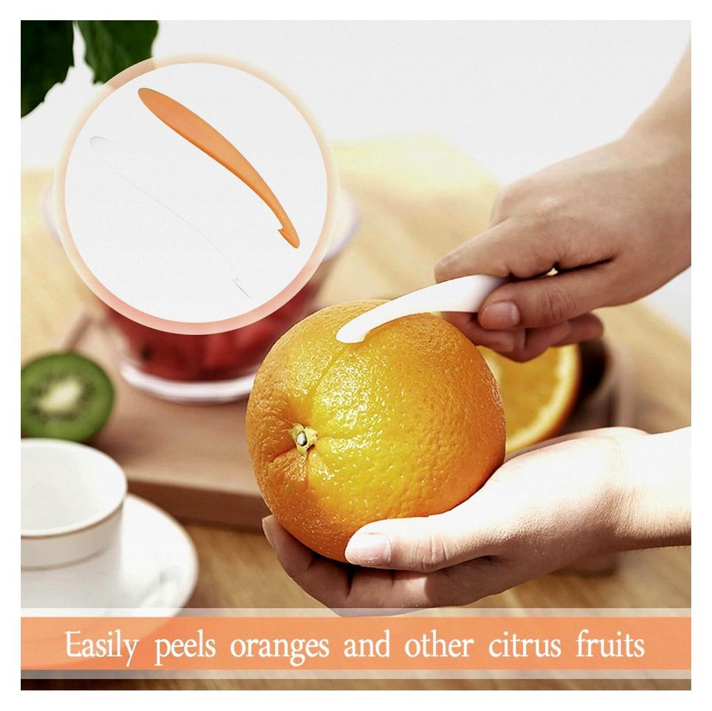 2 Stück Orangenschäler, Apfelsinenschäler, Zestenreißer, Kunststoff Orange Schäler, Küchenzubehör, Orangenschälwerkzeug, Langgriff Orange S...